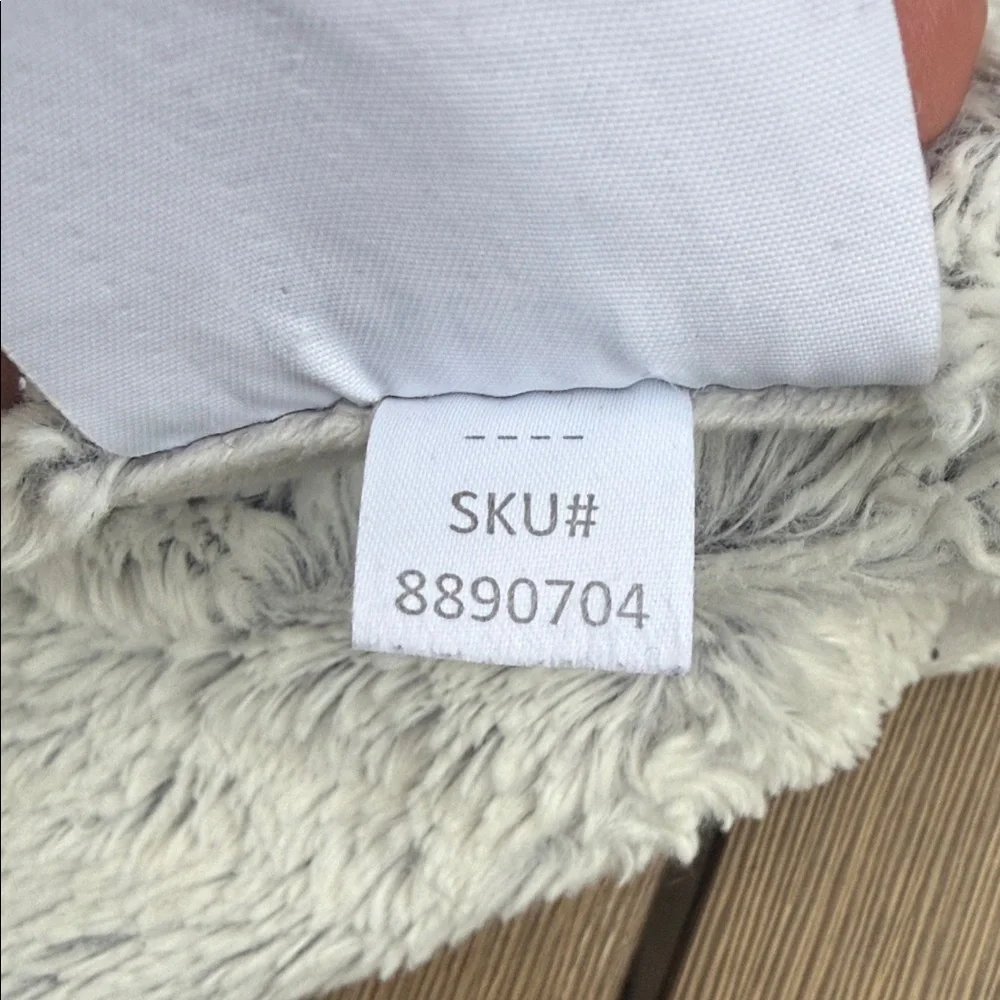 West Elm Faux Fur Throw Blanket – Gray Wave Pattern